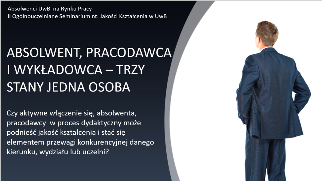 Absolwent, pracodawca i wykładowca - trzy stany jedna osoba - grafika