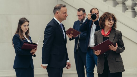 prof. Elżbieta Dąbrowicz i prezydent Andrzej Duda