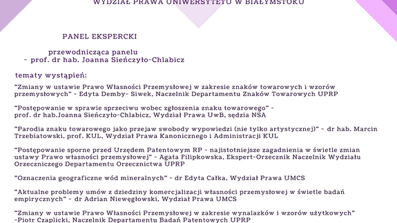 Konferencja Doktorantów pt. „Prawo własności przemysłowej w XXI wieku – teoria i praktyka”