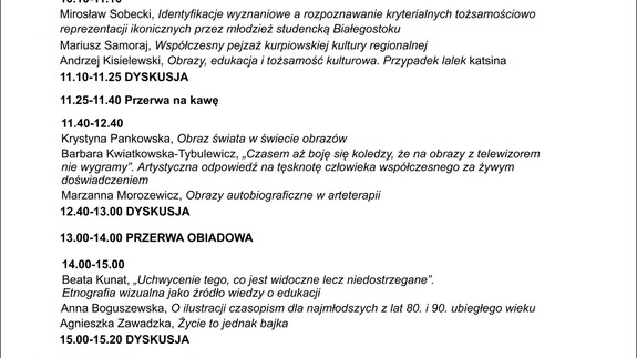 Ogólnopolska konferencja naukowa - Obrazy i edukacja w późnej nowoczesności