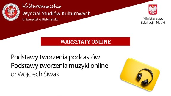 Warsztaty online - banner - Wydział Studiów Kulturowych